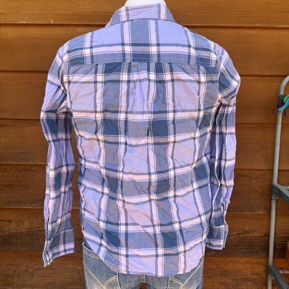 St John Purple Plaid Button Down Shirt Size S - Picture 3 of 8